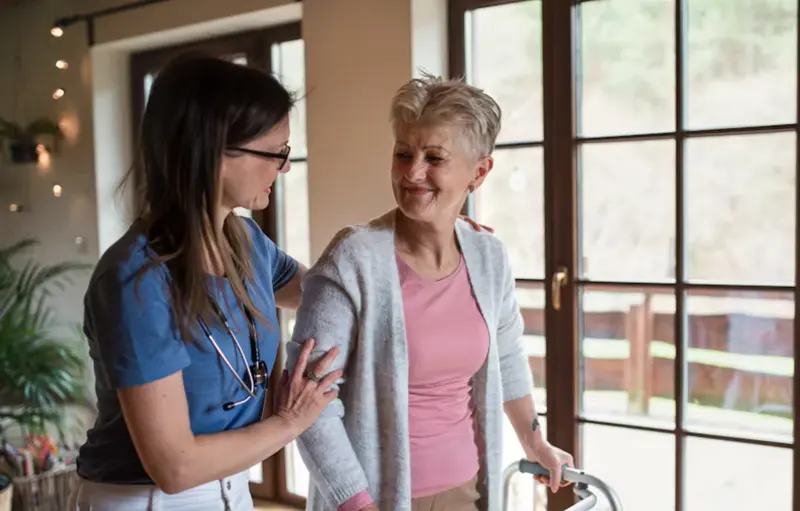 Personal Touch nurse managing medication for a senior patient